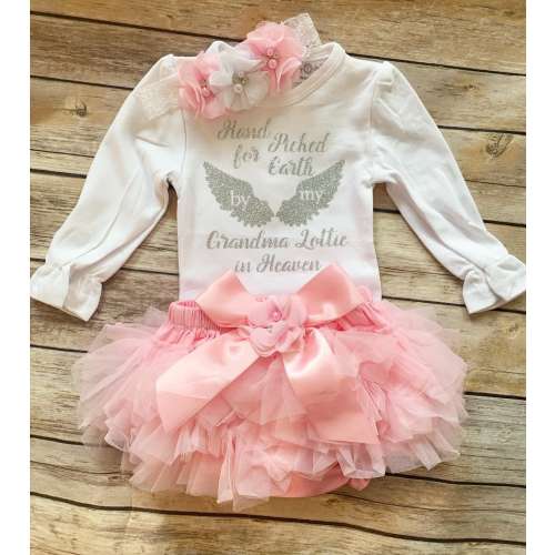 Hand picked for Earth by my loved one in heaven , Personalized baby clothes