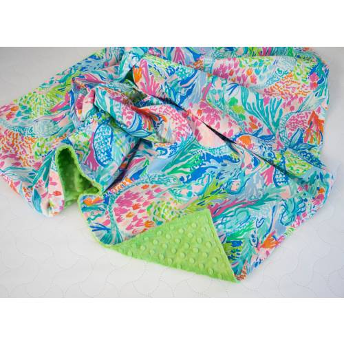 Blanket - Toddler, Baby Blanket - Lap Blanket - Pet Blanket - Throw - Pink Orchids Mermaid Cove, Palm Beach, Elephants, Flamingo, Tropical