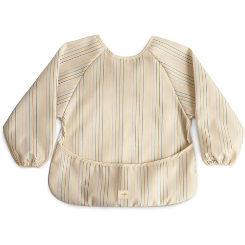 mushie Long Sleeve Baby Bib | Water Resistant Adjustable Fit