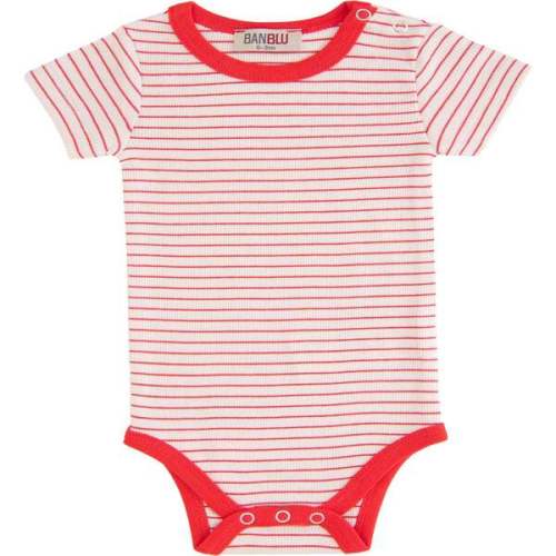 Striped Modal Babysuit, Red - BANBLU | Maisonette