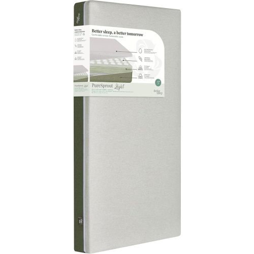 Evolur PureSprout Light 2-in-1 Crib Mattress, Dual-Sided for Infant & Toddler, Airlay Fiber Core, Washable Cover, GREENGUARD Gold & BSA Certified, Fits Full-Size Crib & Toddler Bed, 52" x 28" x 5"