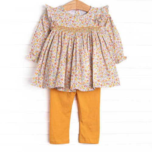 Golden Garden Smocked Legging Set, Yellow – Stitchy Fish