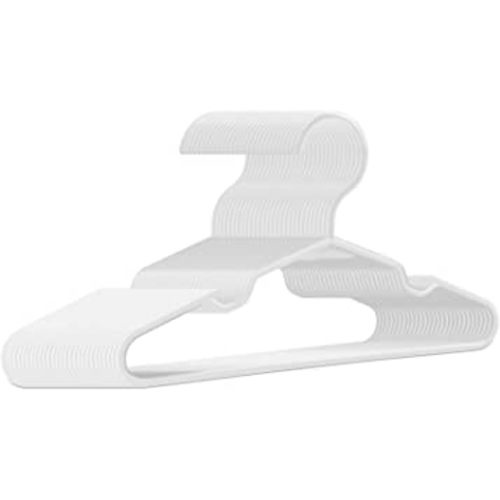 Kids Hangers 50 Pack - 11. 5 Inch Baby Hangers for Closet - White Hangers for Closet - Toddler Hangers for Clost & Child Clothes for Clost - Ideal for Baby Standard Use (White)
