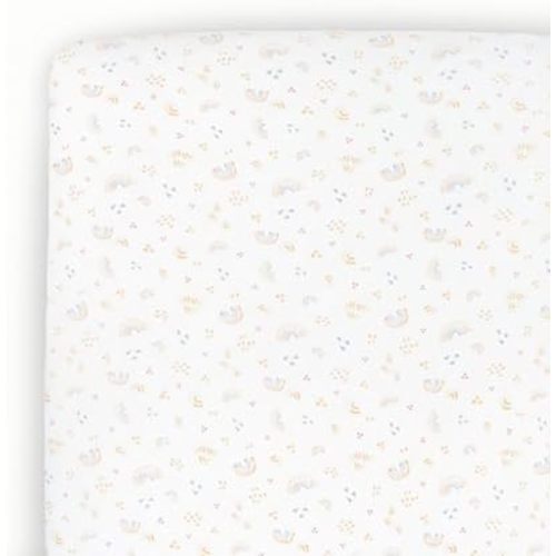 Little Unicorn Premium Stretch Knit Crib Sheet |Super Soft with Optimal Stretch (Rainbows)