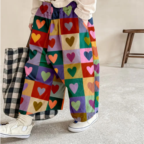 Baby & Kids Heart Check Print Pants