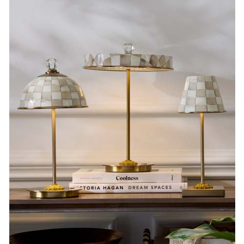 MacKenzie-Childs | Rosy Check LED Rechargeable Cafe Table Lamp