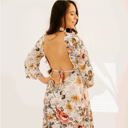 Lila Labor & Postpartum Gown in Vintage Floral- full figure size