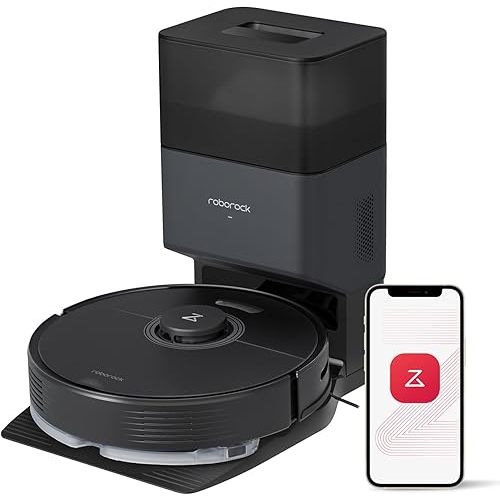 roborock Q7 Max+ Robot Vacuum and Mop with Auto-Empty Dock Pure, Hands-Free Cleaning for up to 7 Weeks, APP-Controlled Mopping, 4200Pa Suction, No-Mop&No-Go Zones, 180mins Runtime, Works with Alexa