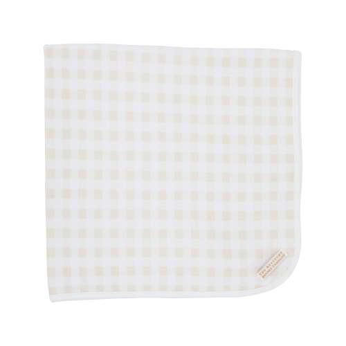 Baby Buggy Blanket (Unisex) - Palmetto Pearl Gingham with Worth Avenue White