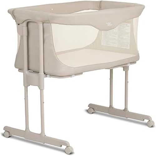 Evolur Kinsley Bedside Bassinet – Quick Fold, Breathable Mesh Sides, Lightweight Portable Baby Sleeper with Carry Bag – Newborn to 6 Months
