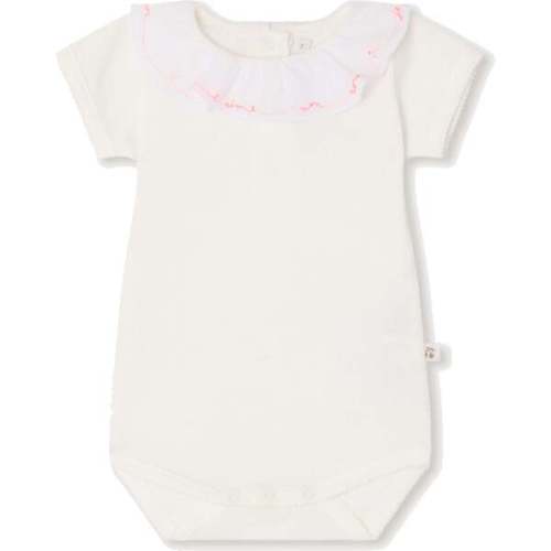 BONPOINT June Neon Detail Bodysuit, Blanc Lait