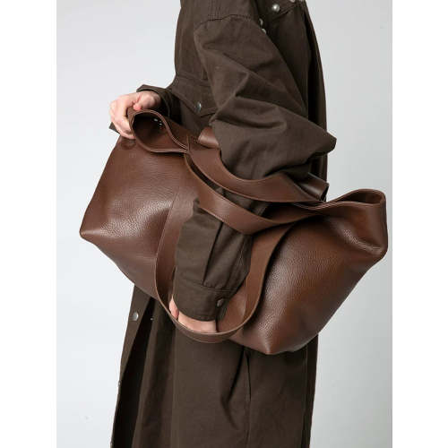 Top-Grain Pebbled Leather Loop Tote