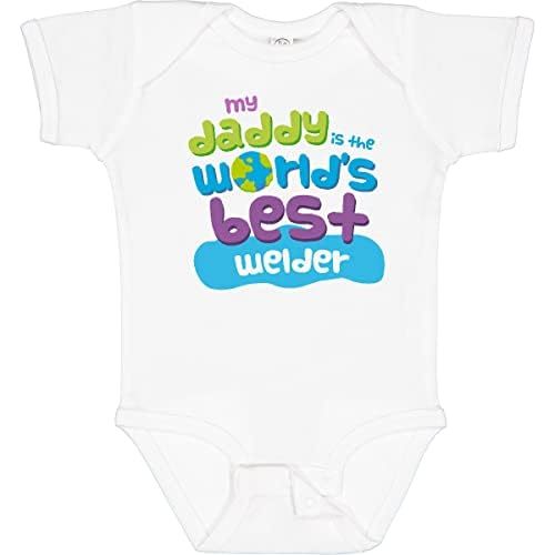 inktastic Daddy Worlds Best Welder Baby Bodysuit