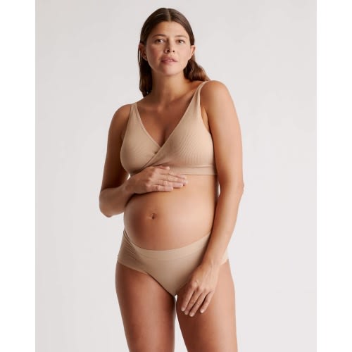 Seamless Crossover Nursing & Lounge Bra (2-pack) in Sand