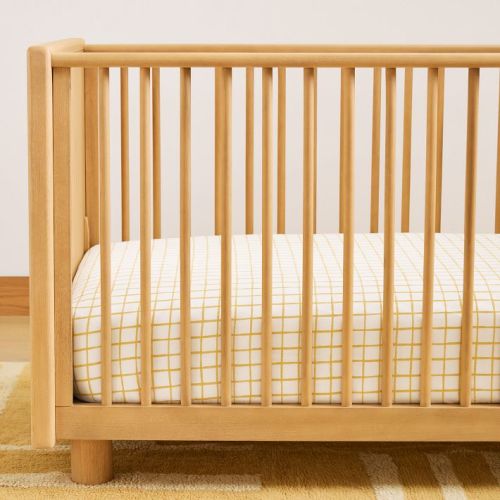 Organic Painterly Grid Crib Fitted Sheet