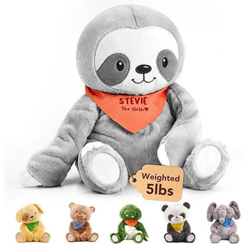 Lilly's Love Weighted Stuffed Animal, 5lb | Sensory Weighted Plush for Kids and Adults | Machine Washable Plushies w/Removable Inner | Calming Weighted Stuffed Animals for Anxiety, Stevie The Sloth