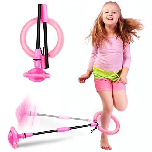 Hewog Skip Ball, Portable Foldable Colorful Flash Wheel Swing Ball, Kids Toys for Girls & Boys, Sports Fitness Toys for Kids & Adults. Gifts for Mom Women & Girls Toys Age 5-10 Years