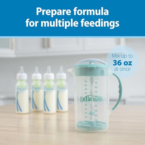 Dr. Brown's Baby Formula Mixing Pitcher with Adjustable Stopper, Locking Lid, & No Drip Spout, 32oz, BPA Free, Teal : Amazon.com.au: Kitchen & Dining