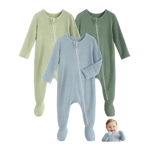 Rayon Made From Bamboo Baby Pajamas Baby Sleepers for Newborn 0-3 3-6 6-9 Months Footie Pjs Baby Boys Girls Clothes