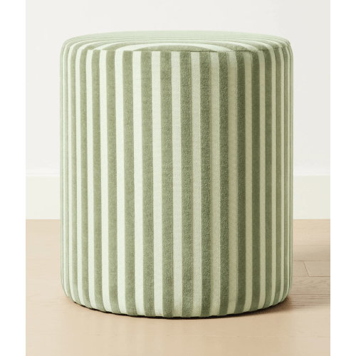Green Stripe Ottoman