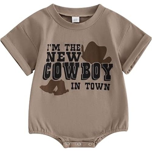 SAYOO Western Baby Girls Boys Bodysuit Clothes Country Cowboy Cowgirl Funny Cute Infant Creeper One-Piece Baby Bodysuit