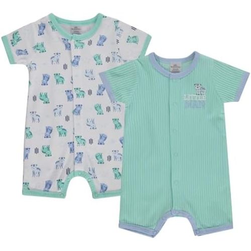 Cudlie 2-Pack Baby Boy Rompers – Soft Cotton, Everyday Comfort