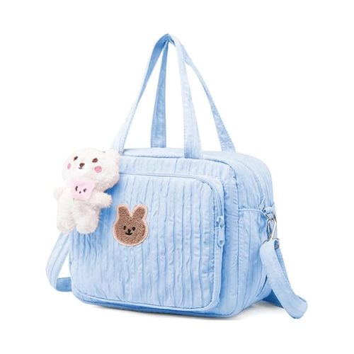 Lushandy Baby Diaper Bag Tote, Mom Bag Crossbody Diaper Bags Baby Travel Bags for Girl Pañaleras Para Bebe (Blue, Small)