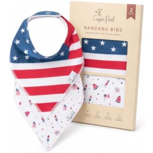 Copper Pearl Baby Bibs 4 Pack, Printed Bandana Drool Bibs for Baby Girl & Boy, Soft Cotton Drooling Teething Bibs