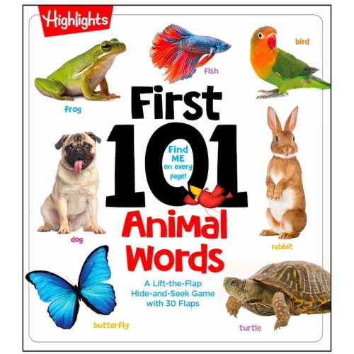 Highlights First 101 Words First 101 Animal Words: Baby Board Book, Learn to Talk with 101 Animal Words and Photos, My First Words Book with Lift-T, (Board Book)