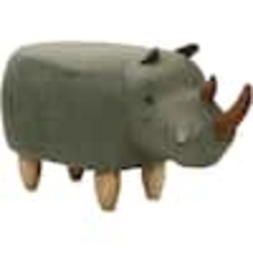 Critter Sitters Green Rhino Animal Shape Ottoman CSRHIOTT-GRN