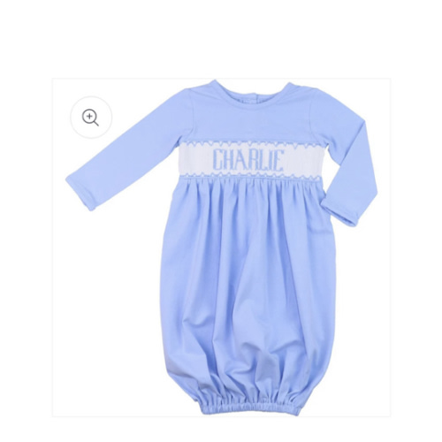 Blue Knit Custom Smocked Baby Gown – Cecil & Lou