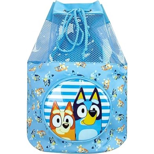 Bluey Swimming Bag Kids Beach Pool Swim Drawstring Backpack For Boys Or Girls Blue