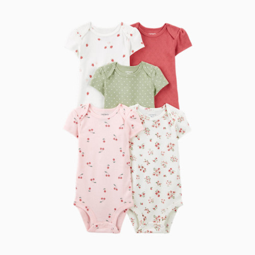 Carter's 5-Pack Short-Sleeve Bodysuits - Assorted Floral, 0-3 M