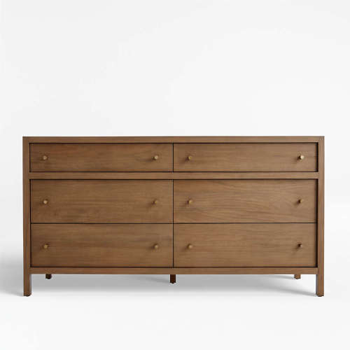 Keane 64" Solid Driftwood 6-Drawer Dresser