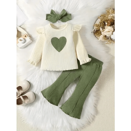 baby girl spring autumn fashion casual pants set heart print - Temu Canada