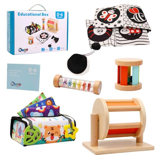 KMTJT Montessori Toys for Babies 0-6 Months | Learning Educational Box Wooden Toys for Baby Infant Newborn Toys 0-6 Months | 1st First Birthday Gifts for 0 6 12 18 Months Boys Girls