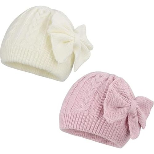 Century Star Cotton Lined Newborn Baby Hats for Girls Baby Winter Hat Warm Infant Baby Beanies Cute Baby Girl Bow Hat