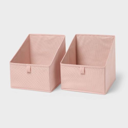 11''x10.5'' 2pk Fabric High-Low Decorative Storage Bin Blush - Brightroom™