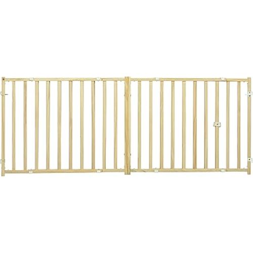 MidWest Homes for Pets Extra-Wide Swing Pet Safety Gate, Dog Gate Expands From 50.25 - 94 Inches Wide, 24-inches Tall, Natural Wood