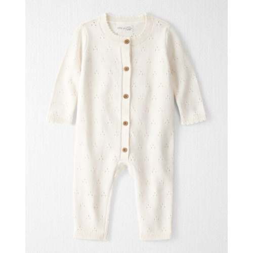 Baby Girl Organic Cotton Sweater Knit Pointelle Jumpsuit - Little Planet | Carter's