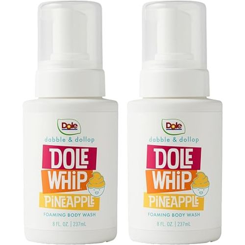 Dabble & Dollop Dole Whip® Pineapple Foaming Body Wash 2-Pack - Natural Origin Scent, Gentle Body Wash for Kids, Toddlers & Family, Sensitive Skin, Sulfate & Paraben Free (8 fl oz, Pack of 2)