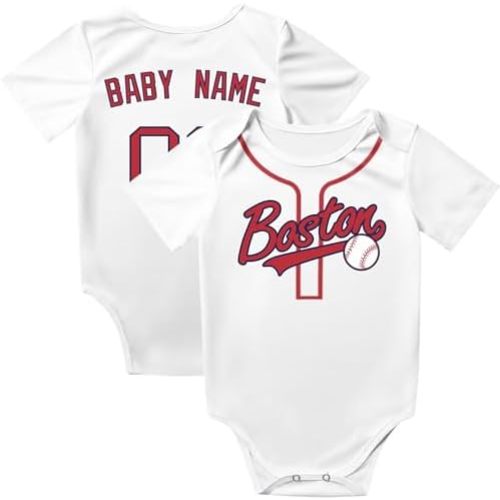 KREDE Baby Clothes Unisex Bodysuit Personalized Custom Baby Name Number for Boy Girl