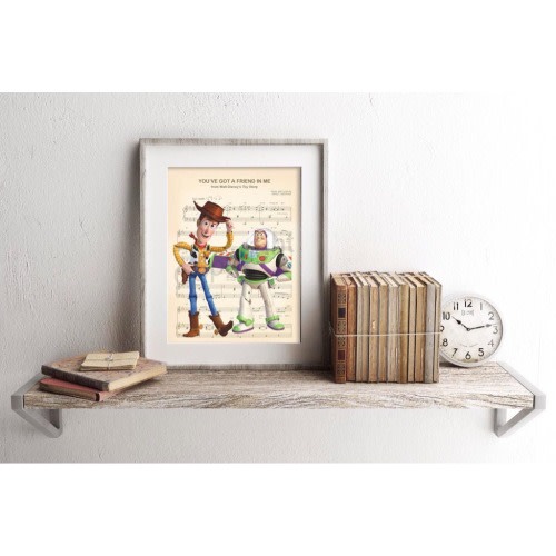 Toy Story Woody and Buzz Sheet Music Art Print