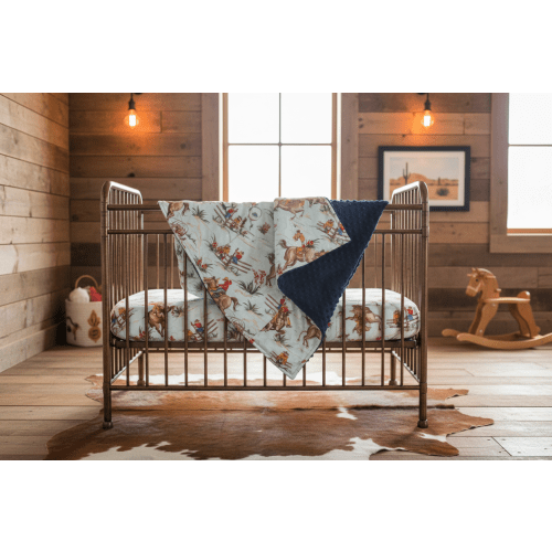 Barn Dandy Cowboy Western Baby Blanket - Soft Minky | DBC Baby Bedding Co – DBC Baby Bedding Co