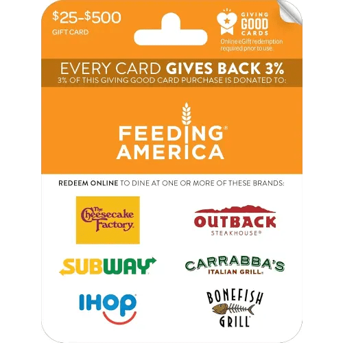 OC Giving Good Feeding America Gift Card