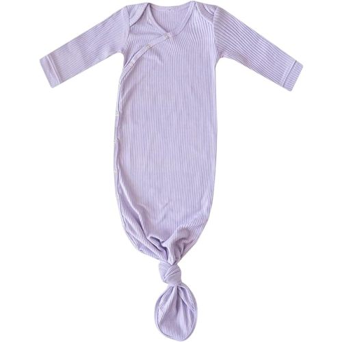Copper Pearl Baby Gown - Knotted Newborn Sleepers for Baby Boy and Girl, Soft Stretchy Long Sleeve Infant Gowns with Bottom Tie and Hand Mittens, Perfect Hospital Coming Home Outfit (Periwinkle)