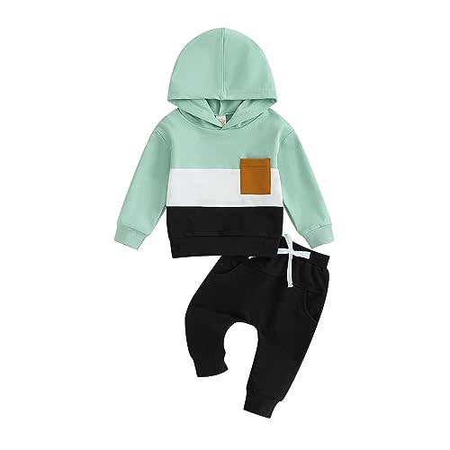 Infant Baby Boy Fall Winter Clothes Outfits Hooded Long Sweatshirt Pants Set Toddler Clothes 6 12 18 24 Months 2T