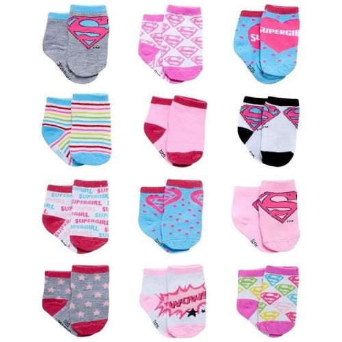 DC Comics Baby Boys’ and Girls’ Socks, Infant socks Ages 6-12 months (Super Girl)