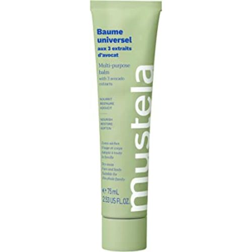 Mustela Multi-purpose Balm with 3 Avocado Extracts - Natural Cream Moisturizer for Face, Lip, Hand, Body & Dry Areas - For Baby, Kid & Adult - EWG Verified, Fragrance-Free & Vegan - 2.53 fl. oz.