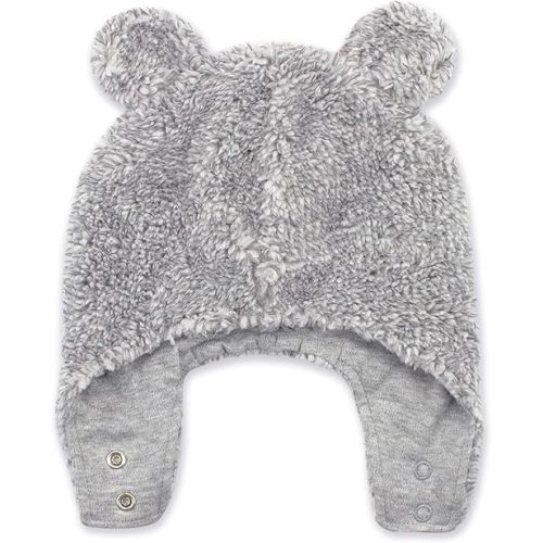 Zutano Unisex Baby, Furry Baby Bear Hat, Heather Gray Furry, 6M